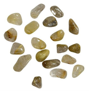 ZenN- Crystal & Gemstone Tumbled Stone Rutilated Quartz 2-3 Cm Extra Quality 500G / 1.10 Lb Per Bag Natural Product; Colour & Size May Vary