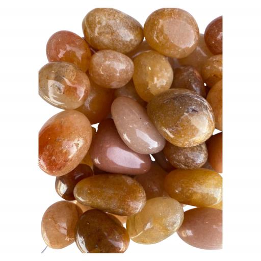 ZenN- Crystal & Gemstone Red Aventurine Tumbled Stones 500G / 1.10 Lb Per Bag Lite Yellow Brown