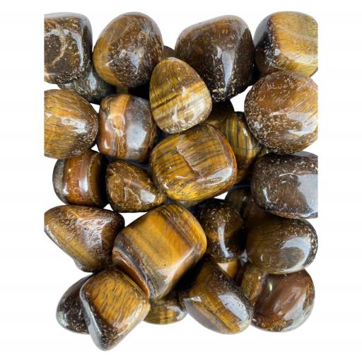 ZenN- Crystal & Gemstone Tiger Eye Tumbled Stones 500G / 1.10 Lb Per Bag Yellow Brown Black