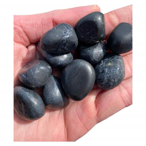 ZenN- Crystal & Gemstone Hematite Tumbled Stones 500G / 1.10 Lb Per Bag Black