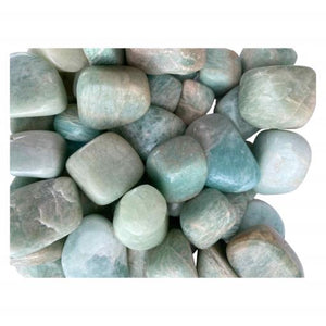 ZenN- Crystal & Gemstone Amazonite Tumbled Stones 500G / 1.10 Lb Per Bag / 1.10 Lb Greenish Blue White