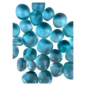 ZenN- Crystal & Gemstone Aqua Obsidian Tumbled Stones 500G / 1.10 Lb Per Bag Blue