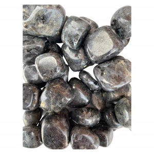 ZenN- Crystal & Gemstone Larvikitetumbled Stones 500G / 1.10 Lb Per Bag Black White