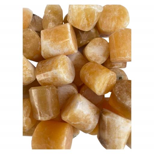 ZenN- Crystal & Gemstone Calcite Honey Tumbled Stones 500G / 1.10 Lb Per Bag Yellow White