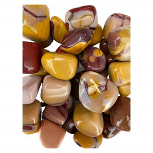 ZenN- Crystal & Gemstone Mookaite Jasper  Tumbled Stones 500G / 1.10 Lb Per Bag Red Yellow Cream