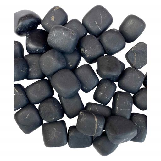 ZenN- Crystal & Gemstone Shungite Tumbled Stones 500G / 1.10 Lb Per Bag Black