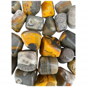 ZenN- Crystal & Gemstone Bumble Bee Jasper Stones 500G / 1.10 Lb Per Bag 
Tumbled Stone 500G / 1.10 Lb Per Bag Yellow Black Brown White