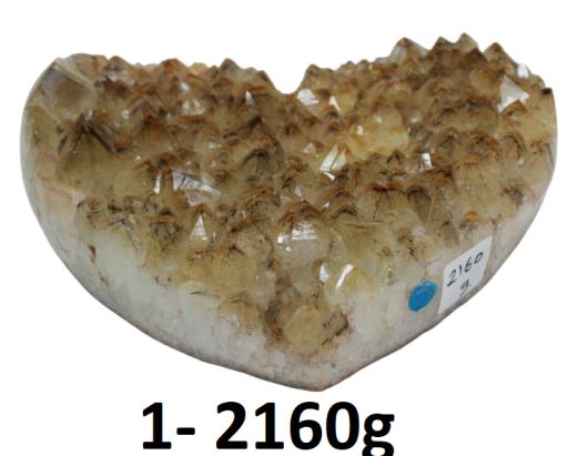 ZenN- Crystal & Gemstone Citrine Heart Super Extra Quality Geode Item Weight: 2.16Kg - 2160G