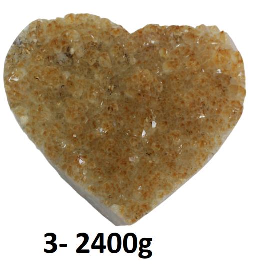 ZenN- Crystal & Gemstone Citrine Heart Super Extra Quality Geode Item Weight: 2.4Kg - 2400G