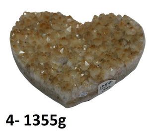 ZenN- Crystal & Gemstone Citrine Heart Super Extra Quality Item Weight: 1.355Kg - 1355G