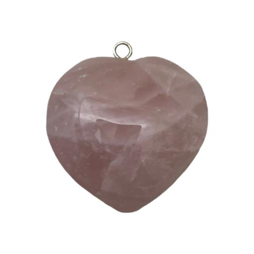 ZenN- Crystal & Gemstone Rose Quartz  Heart Shape Pendant 