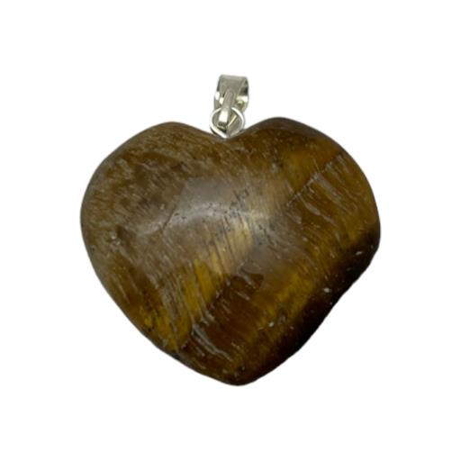 ZenN- Crystal & Gemstone Tiger Eye Heart Shape Pendant 