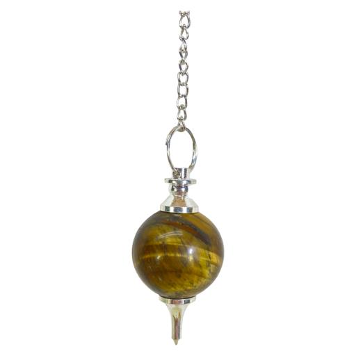 ZenN- Crystal & Gemstone Tiger Eye Gemstone Pendulum Yellow Brown Black