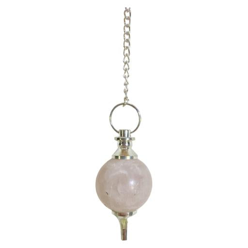 ZenN- Crystal & Gemstone Rose Quartz Gemstone Pendulum Pink