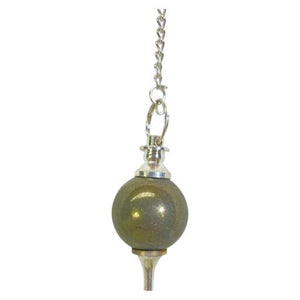 ZenN- Crystal & Gemstone Pyrite Gemstone Pendulum Brass Yellow