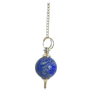 ZenN- Crystal & Gemstone Lapis Lazuli Gemstone Pendulum Blue White