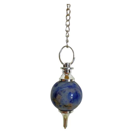 ZenN- Crystal & Gemstone Sodalite Gemstone Pendulum Blue Gray Yellow