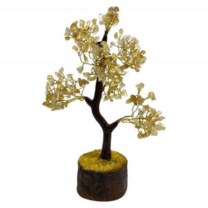 ZenN- Crystal & Gemstone Citrine Gemstone Tree Has Spiritual Characteristics And Induces Positive Energy & Heal Depression (Wood Base) 300 Chips 