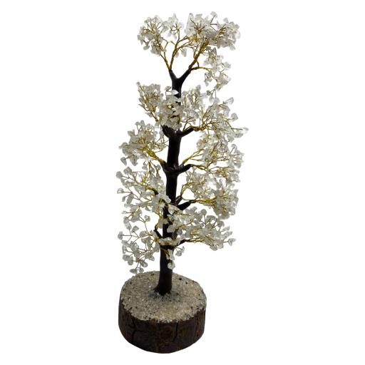 ZenN- Crystal & Gemstone Clear Quartz Gemstone Tree (Wood Base) 1000 Chips 