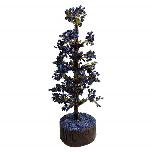 ZenN- Crystal & Gemstone Lapis Gem Stone Tree (Wood Base) 1000 Chips 