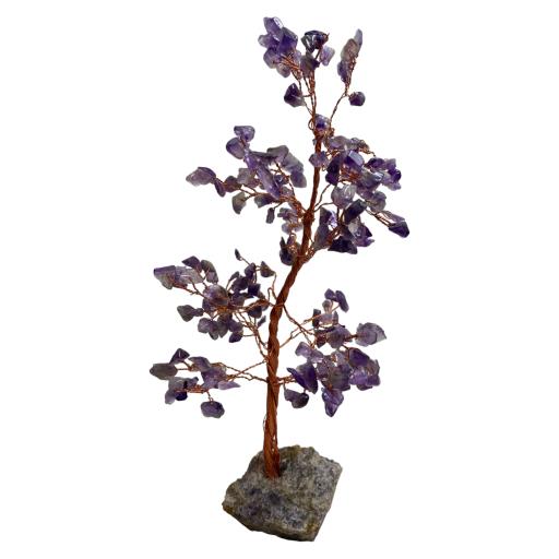 ZenN- Crystal & Gemstone Amethyst Gemstone Tree (Amethyst Rough Stone Base) 300 Chips 