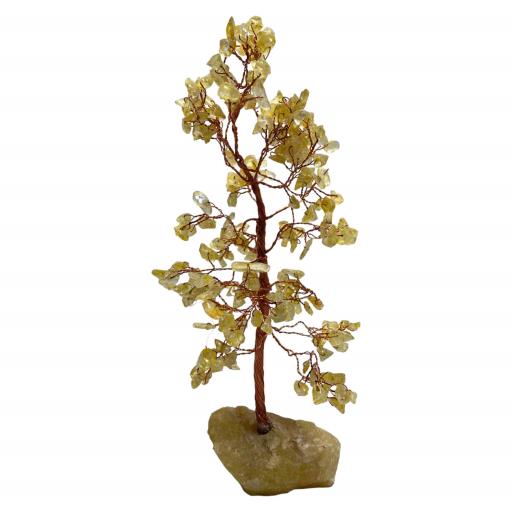 ZenN- Crystal & Gemstone Citrine Gemstone Tree (Citrine Rough Stone Base) 300 Chips 