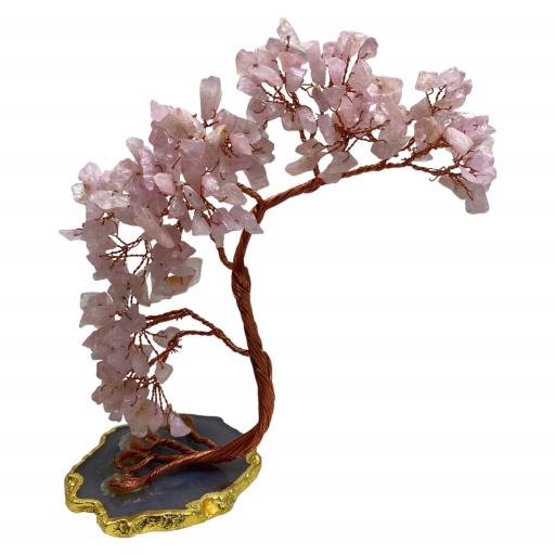 ZenN- Crystal & Gemstone Rose Quartz Gemstone Tree (Electro Plated Base) 300 Chips 