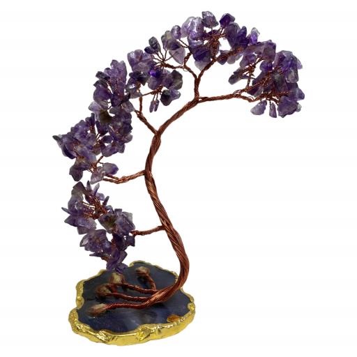 ZenN- Crystal & Gemstone Amethyst Gemstone Tree (Electro Plated Base) 300 Chips 