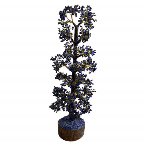 ZenN- Crystal & Gemstone Lapis Gemstone Tree (Wood Base) 2000 Chips 