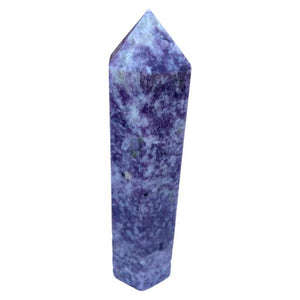 ZenN- Crystal & Gemstone Lapidolite Obelisk / Scepter Point Purple White