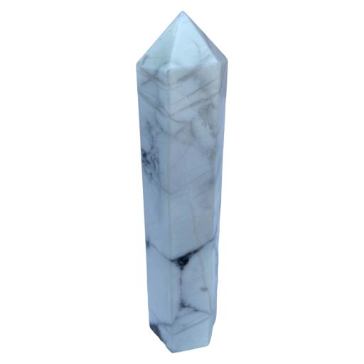 ZenN- Crystal & Gemstone Howlite Obelisk / Scepter Point White Gray