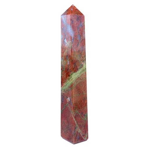 ZenN- Crystal & Gemstone Unakite Obelisk / Scepter Point Dark Red Gray Yellow