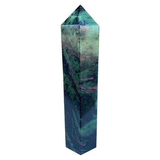 ZenN- Crystal & Gemstone Ruby Zoisite Obelisk / Scepter Point Geen Black Gray