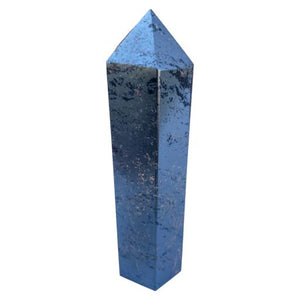 ZenN- Crystal & Gemstone Hematite Obelisk / Scepter Point Black