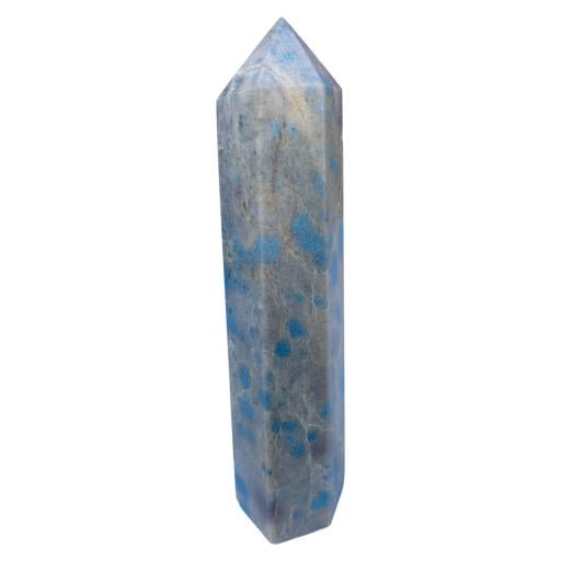 ZenN- Crystal & Gemstone K2 Jasper Obelisk / Scepter Point Sky Blue Cream Gray