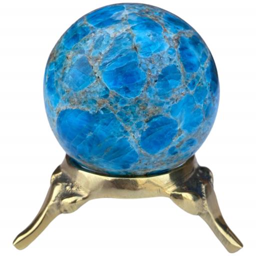 ZenN- Crystal & Gemstone Apatite Sphere Approx. 200G Display Stand Is Not Included Blue Gray