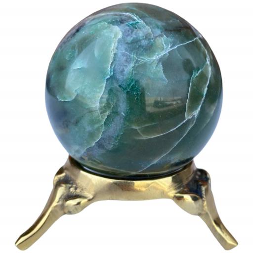 ZenN- Crystal & Gemstone Green Jade Sphere Approx. 200G Display Stand Is Not Included Green