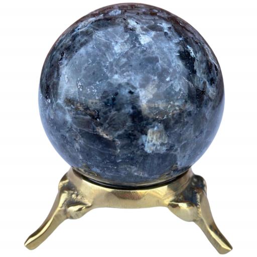 ZenN- Crystal & Gemstone Larvakite Sphere Approx. 200G Display Stand Is Not Included Black Purple