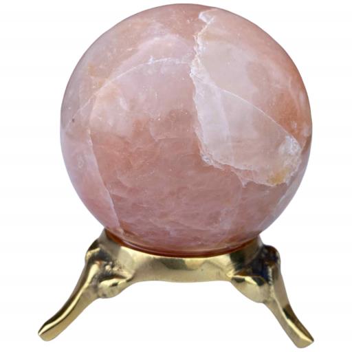 ZenN- Crystal & Gemstone Red Aventurine Sphere Approx. 200G Display Stand Is Not Included Light Brown