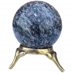 ZenN- Crystal & Gemstone Ruby Matrix Sphere Approx. 200G Display Stand Is Not Included Purple Black Grey