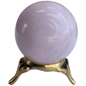 ZenN- Crystal & Gemstone Rose Quartz Sphere Approx. 200G Display Stand Is Not Included Pink