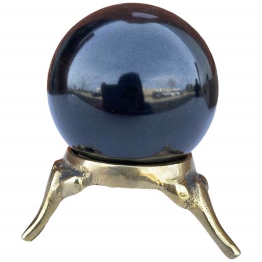 ZenN- Crystal & Gemstone Black Tourmaline Sphere Approx. 200G Display Stand Is Not Included Black