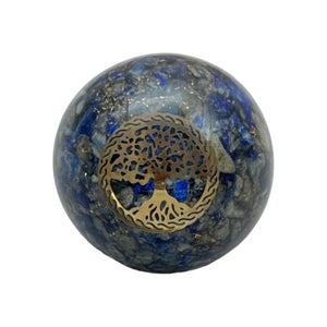 ZenN- Crystal & Gemstone Lapis Lazuli  Orogne Sphere Tree Of Life Approx.200G Display Stand Is Not Included 