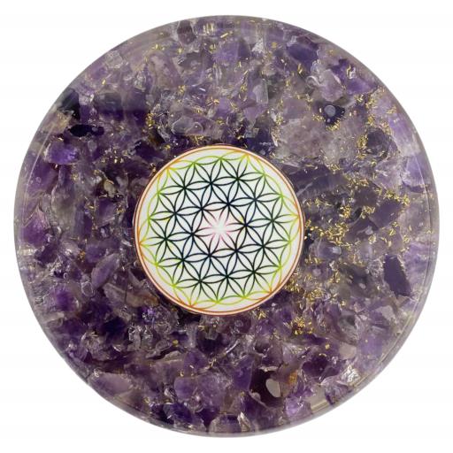 ZenN- Crystal & Gemstone Amethyst Orgone Coaster Purple