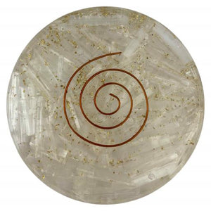 ZenN- Crystal & Gemstone Selenite Orgone Coaster Smoky White