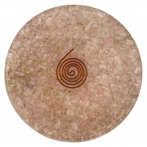 ZenN- Crystal & Gemstone Rose Quartz Orgone Coaster Pink