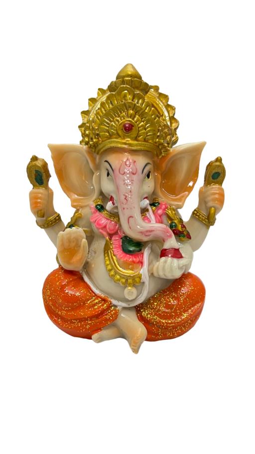 ZenN Ganesh Statue Orange Gold 