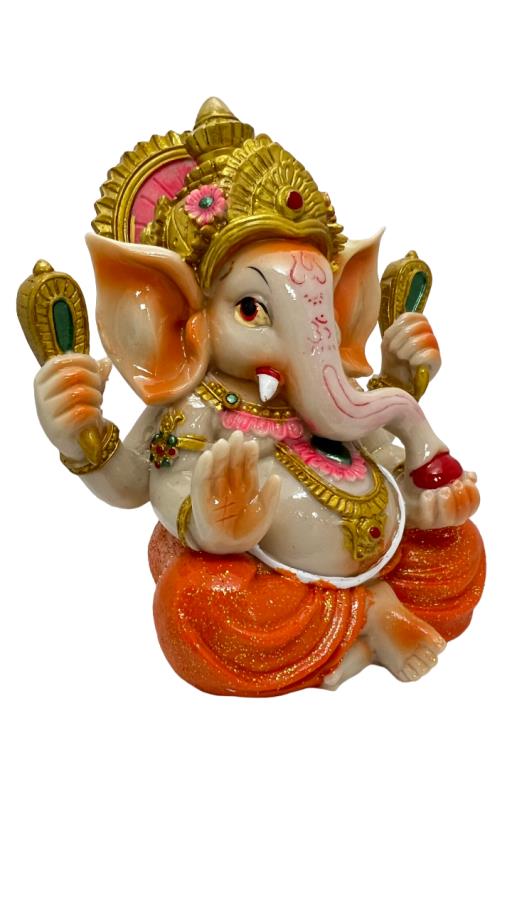 ZenN Ganesh Statue Orange Gold 