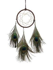 ZenN Dream Catcher Only With Peacock Feather CopperBrown