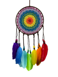 ZenN Rainbow Dream Catcher Brown Pink Purple BlueGreen Yellow Orange Red